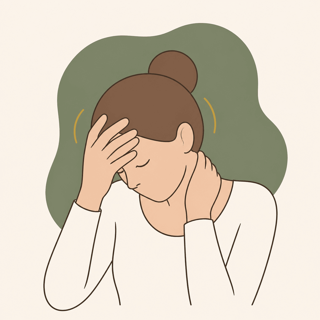 Illustration of a person with a migraine