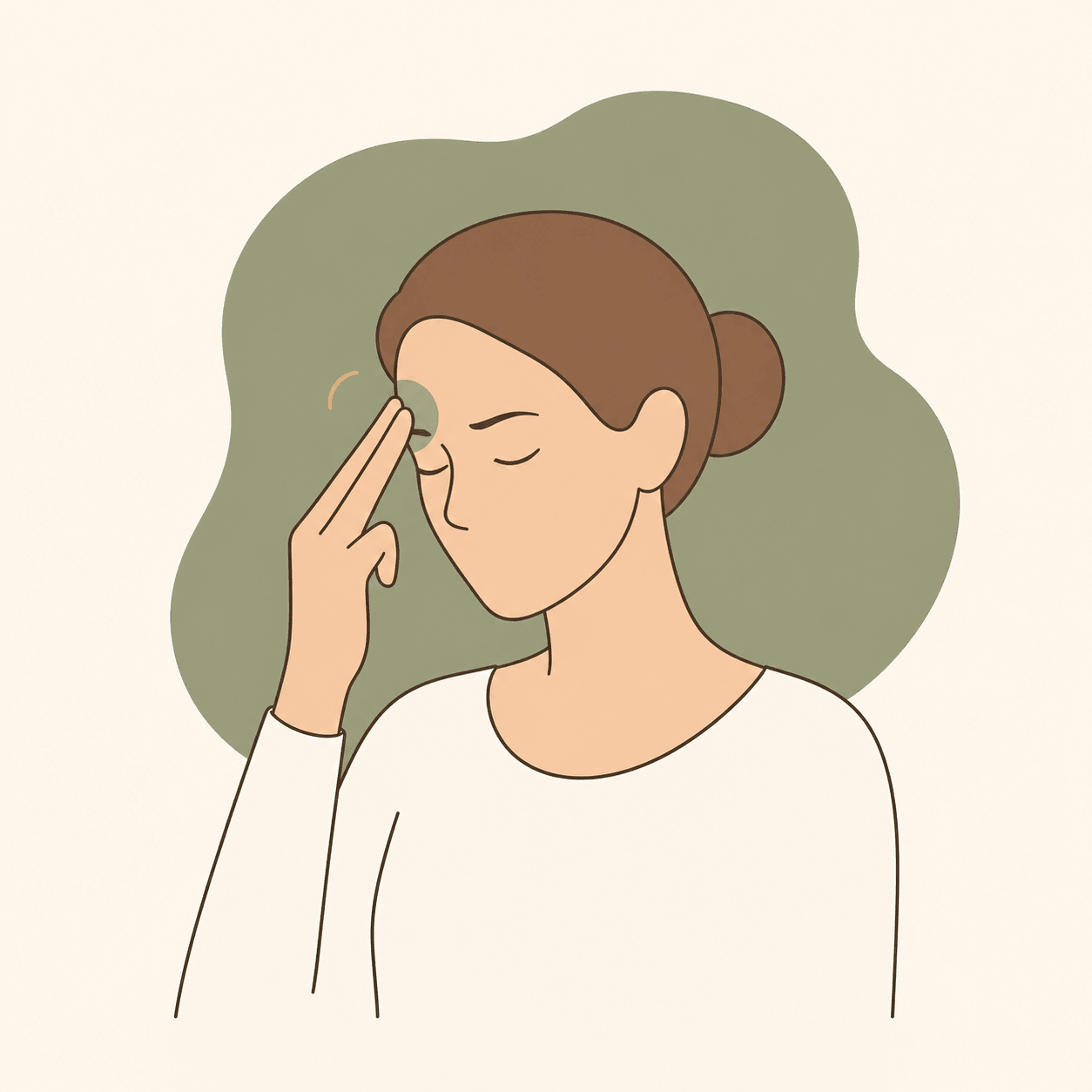 Illustration of a person with a mild tension-type headache