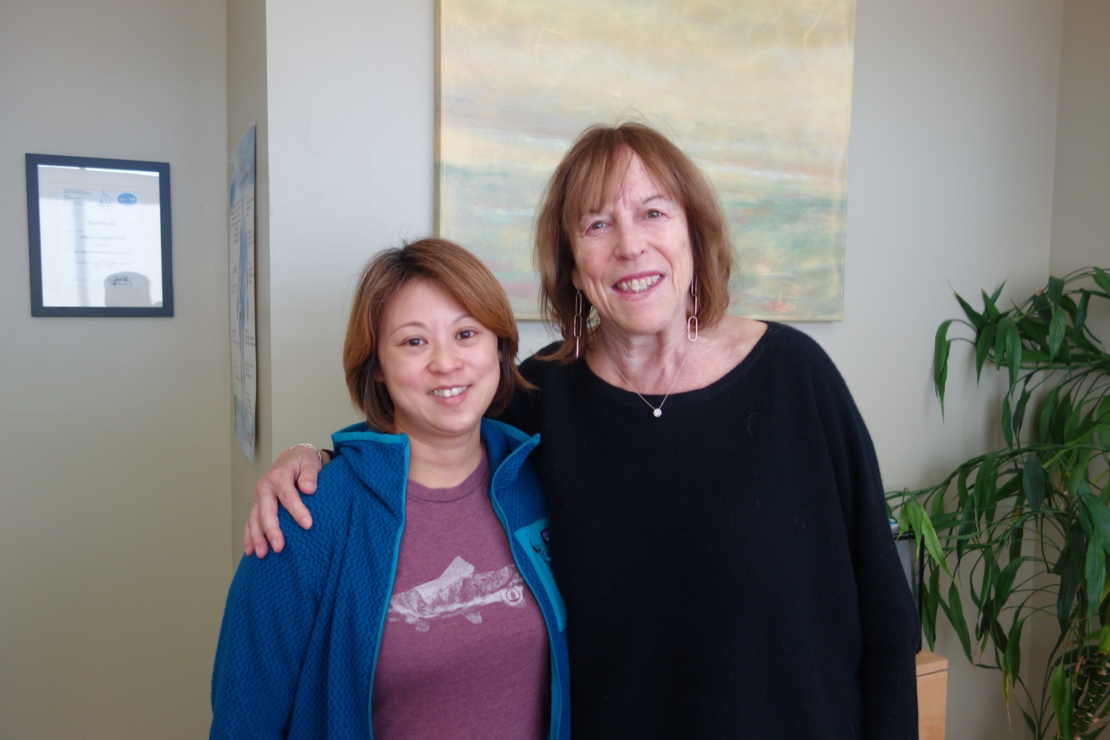 Dr. Deb with a patient at the clinic
